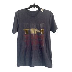 NWT Dark Gray Graphic T Shirt with TIM on Front Crew Neck Men's Size Small